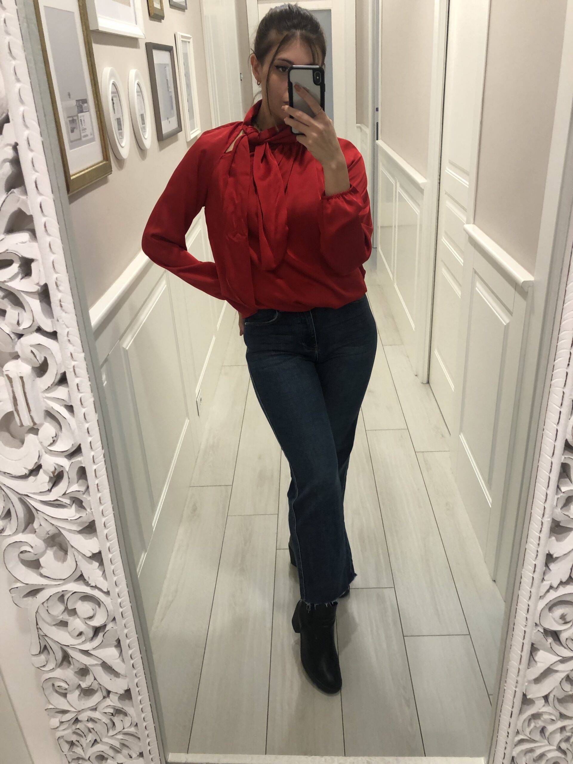 Jeans vita alta leggermente palazzo