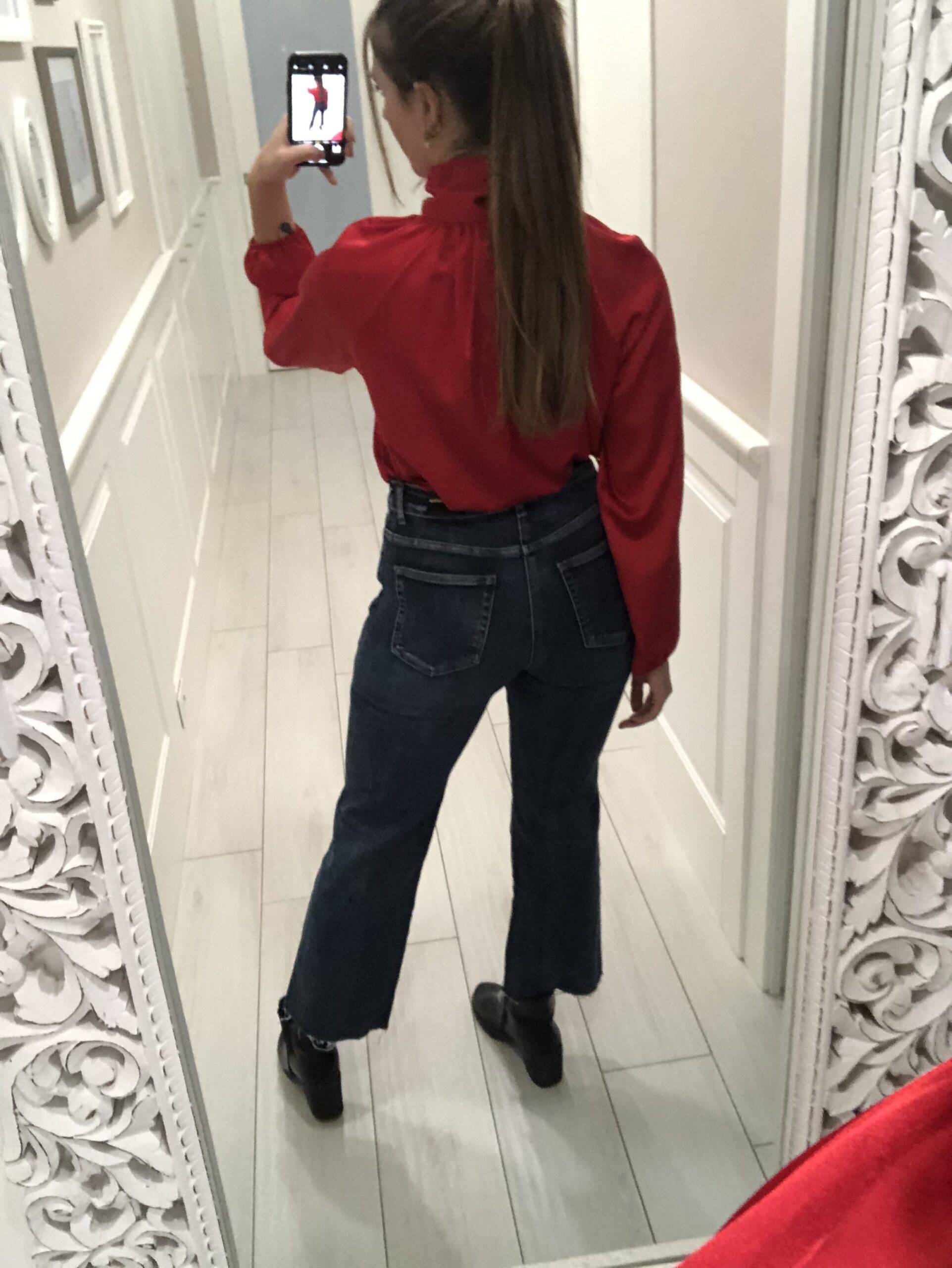 Jeans vita alta leggermente palazzo - immagine 3