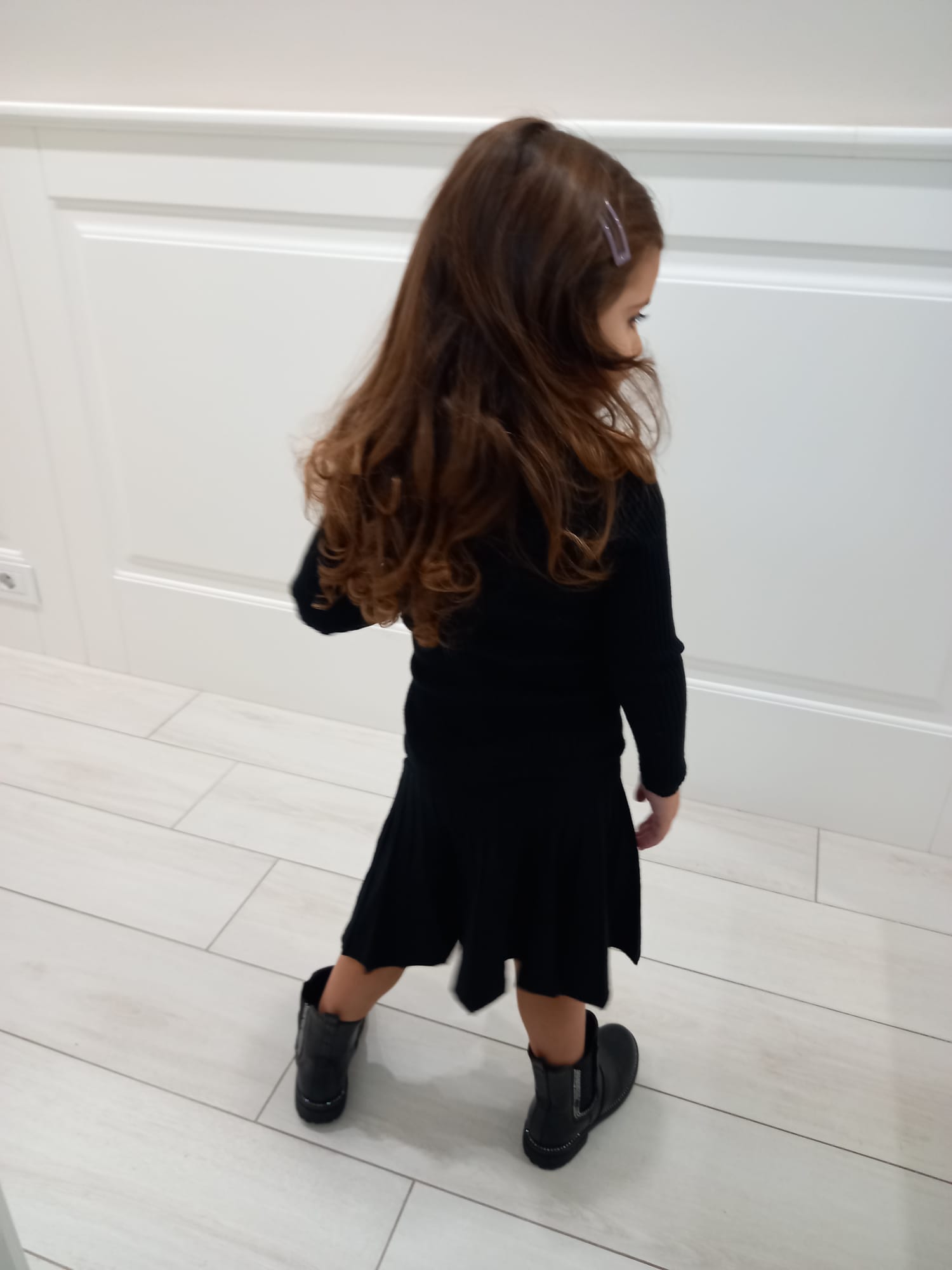 Vestito a costina bottoni gold - immagine 8