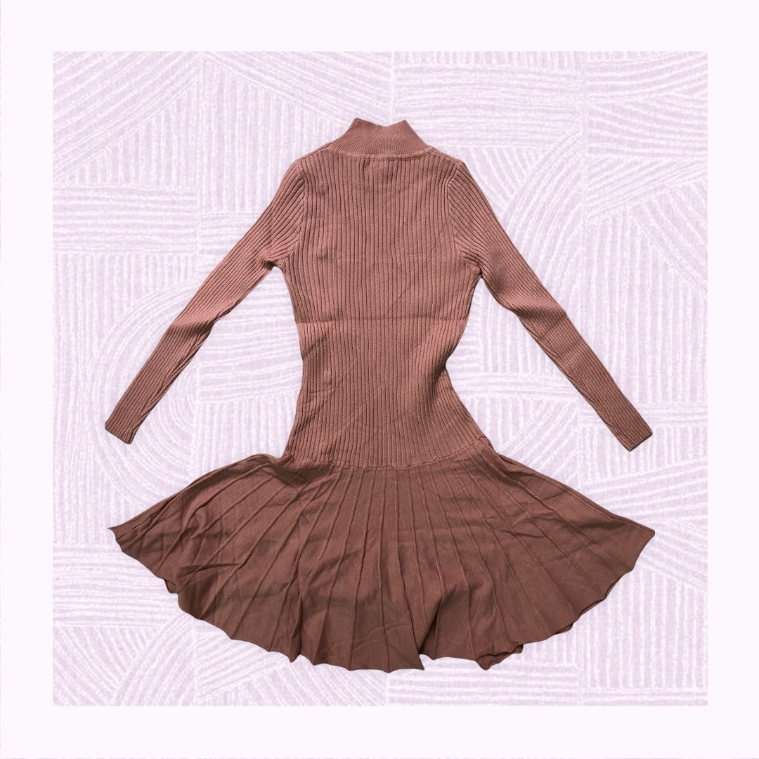Vestito a costina bottoni gold - immagine 4