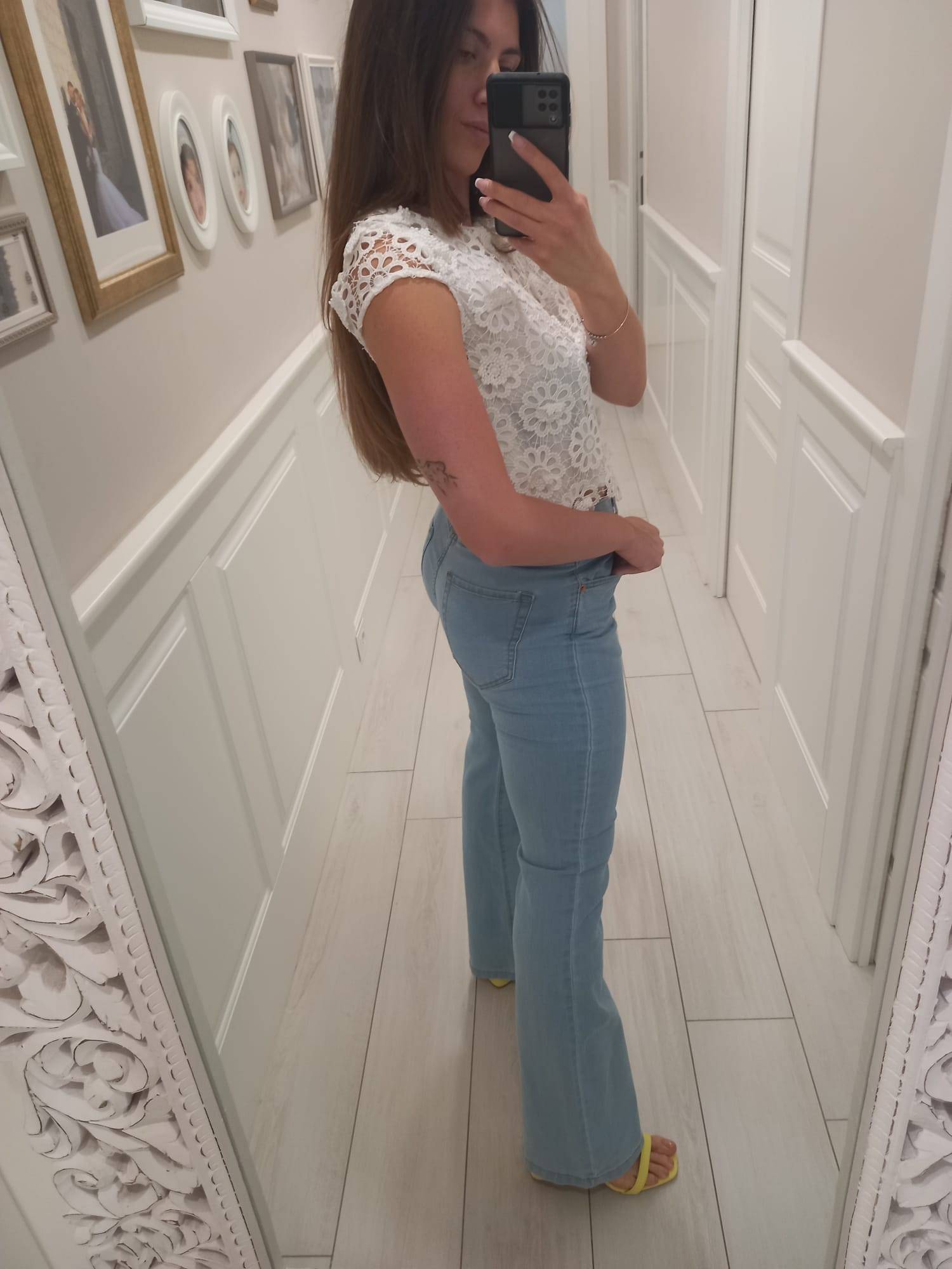 Denim vita alta a zampa - immagine 5