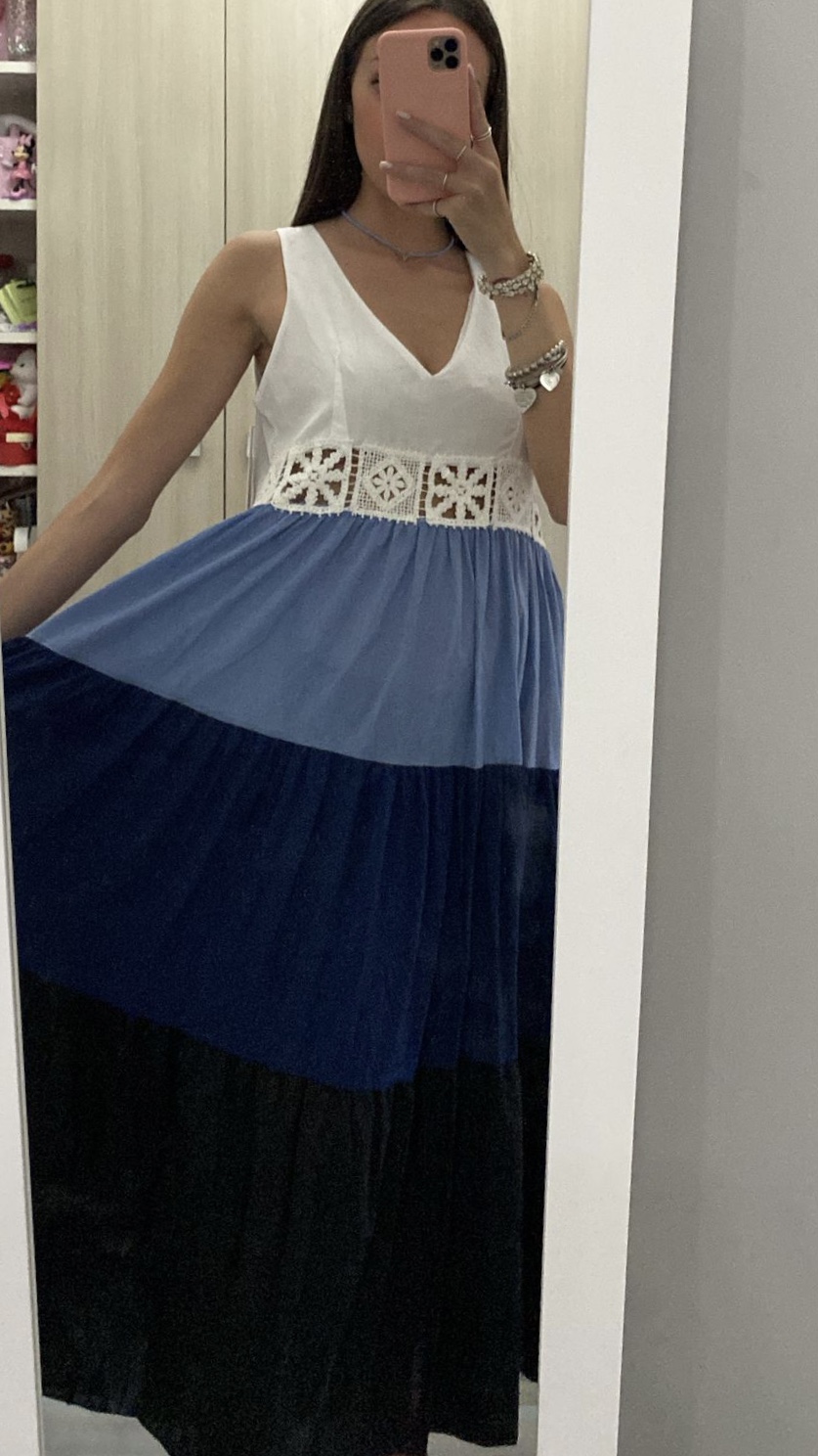 Vestito con fascia con ricamo - immagine 2