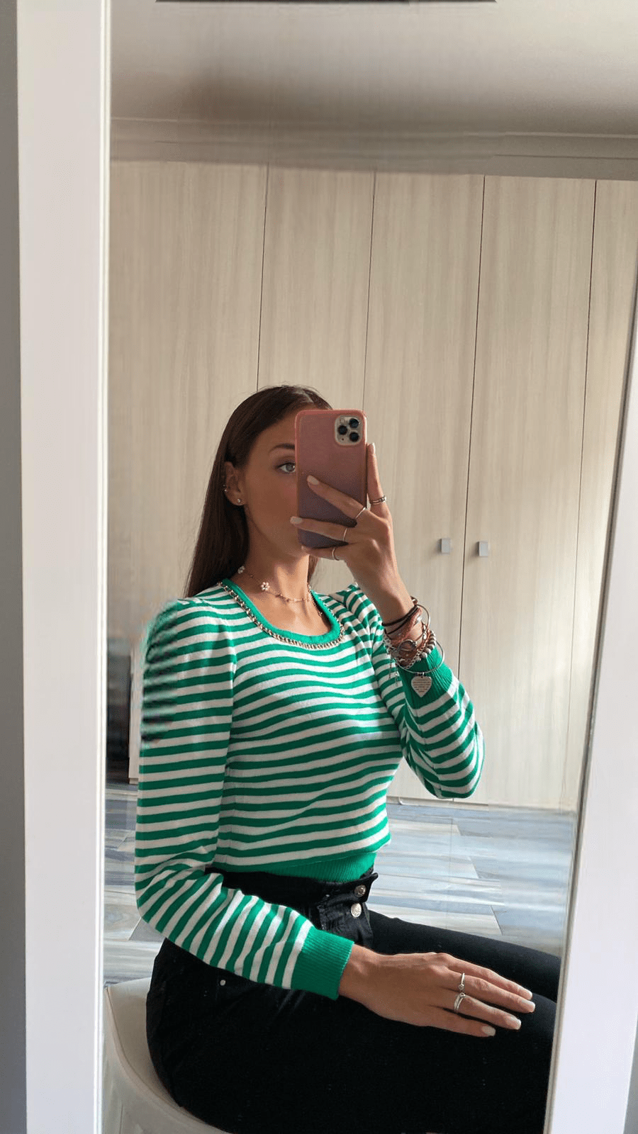 Maglia riga con catena - immagine 6