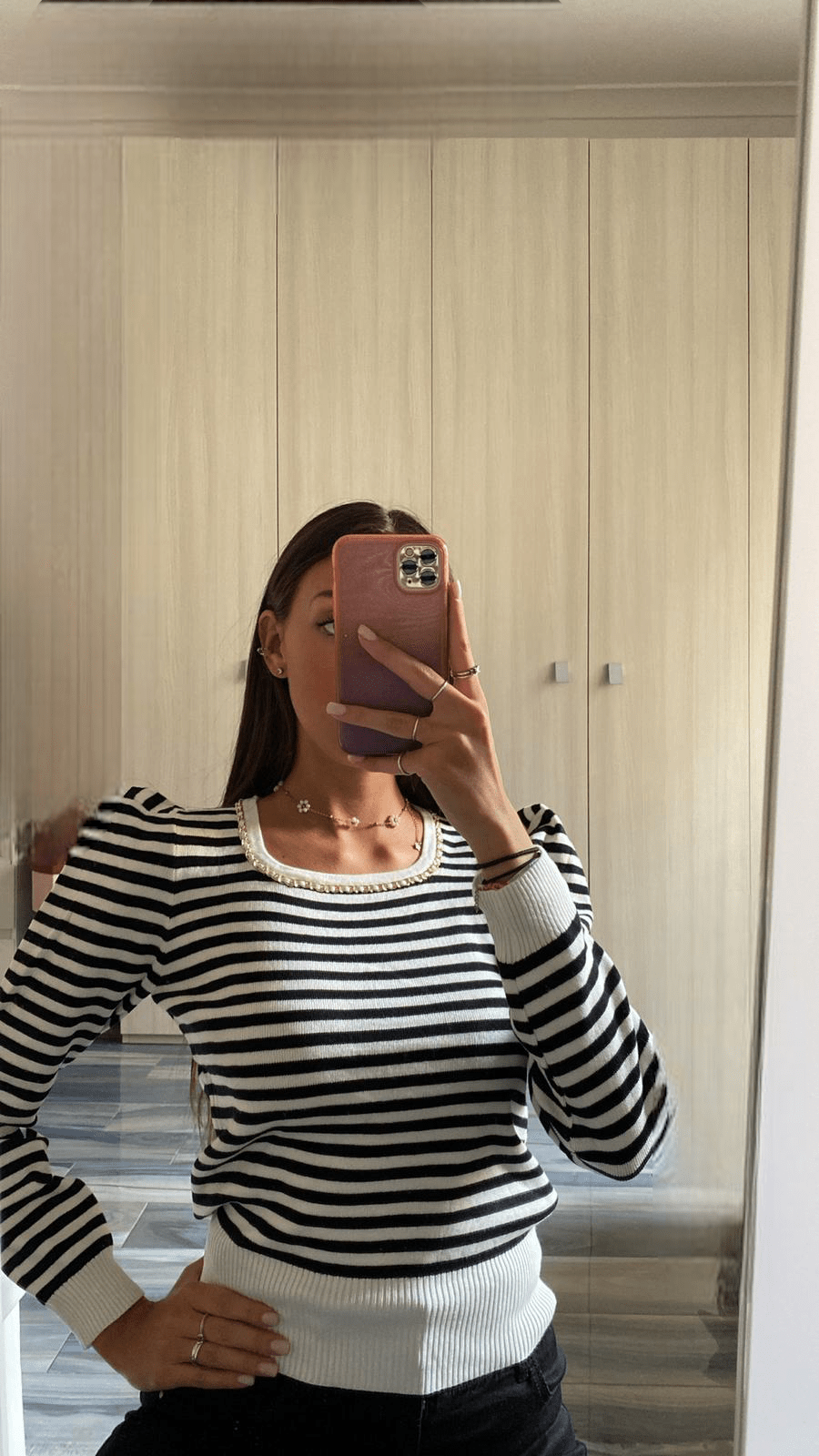 Maglia riga con catena - immagine 3