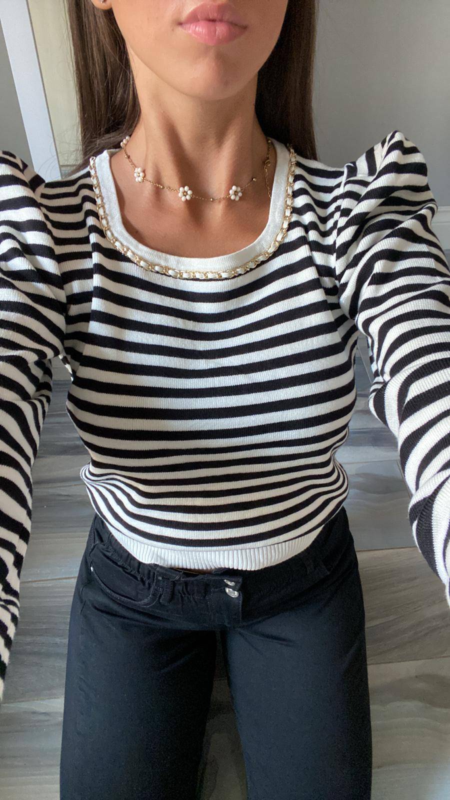 Maglia riga con catena - immagine 2