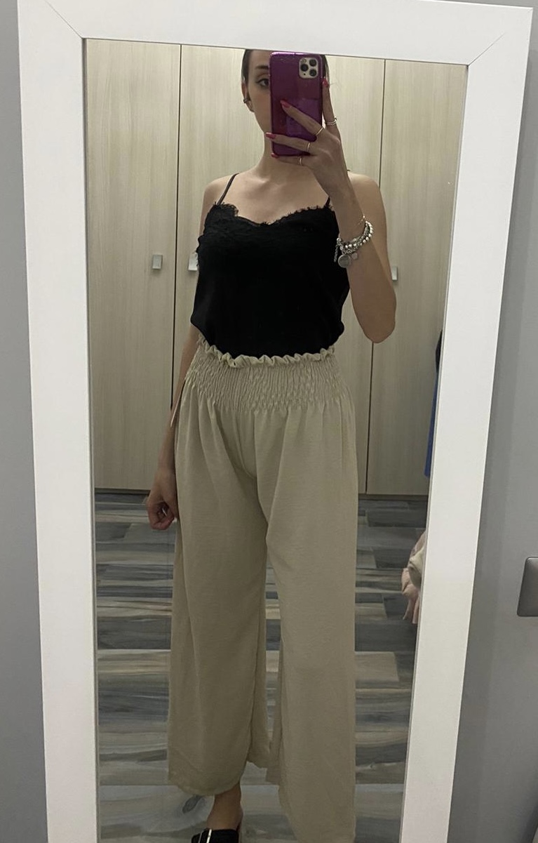 Pantalone vita alta con elastico - immagine 2