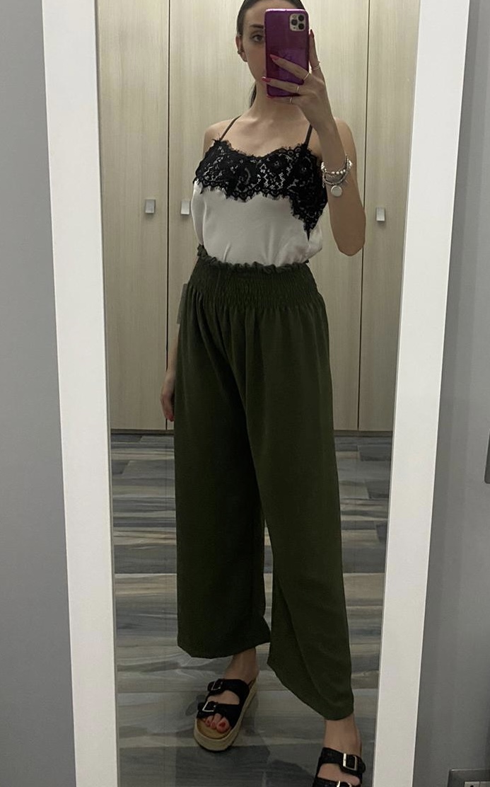 Pantalone vita alta con elastico - immagine 3