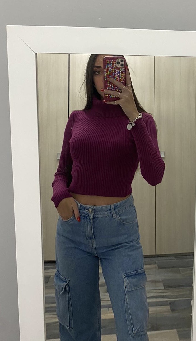 Maglione collo alto cropped - immagine 8