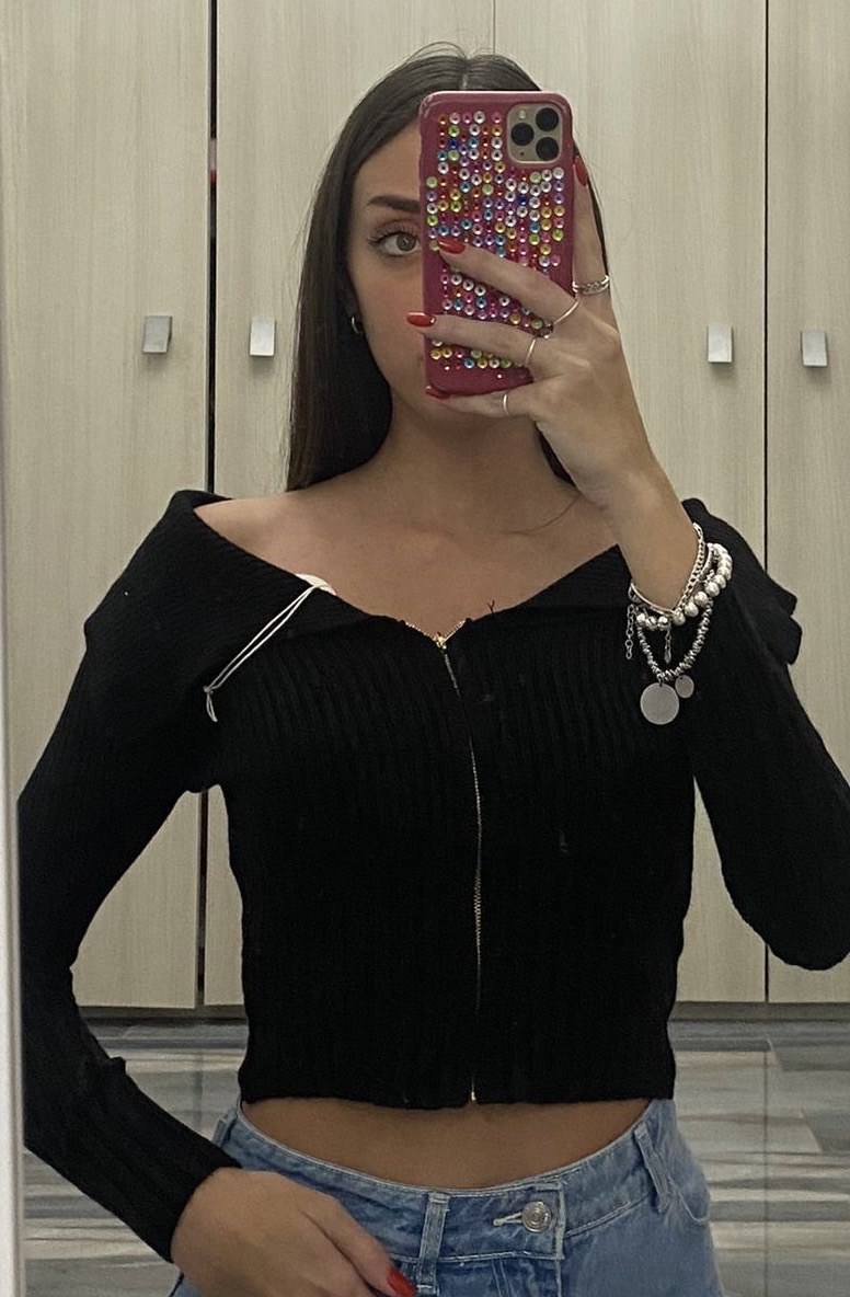Maglia cropped con zip - immagine 7