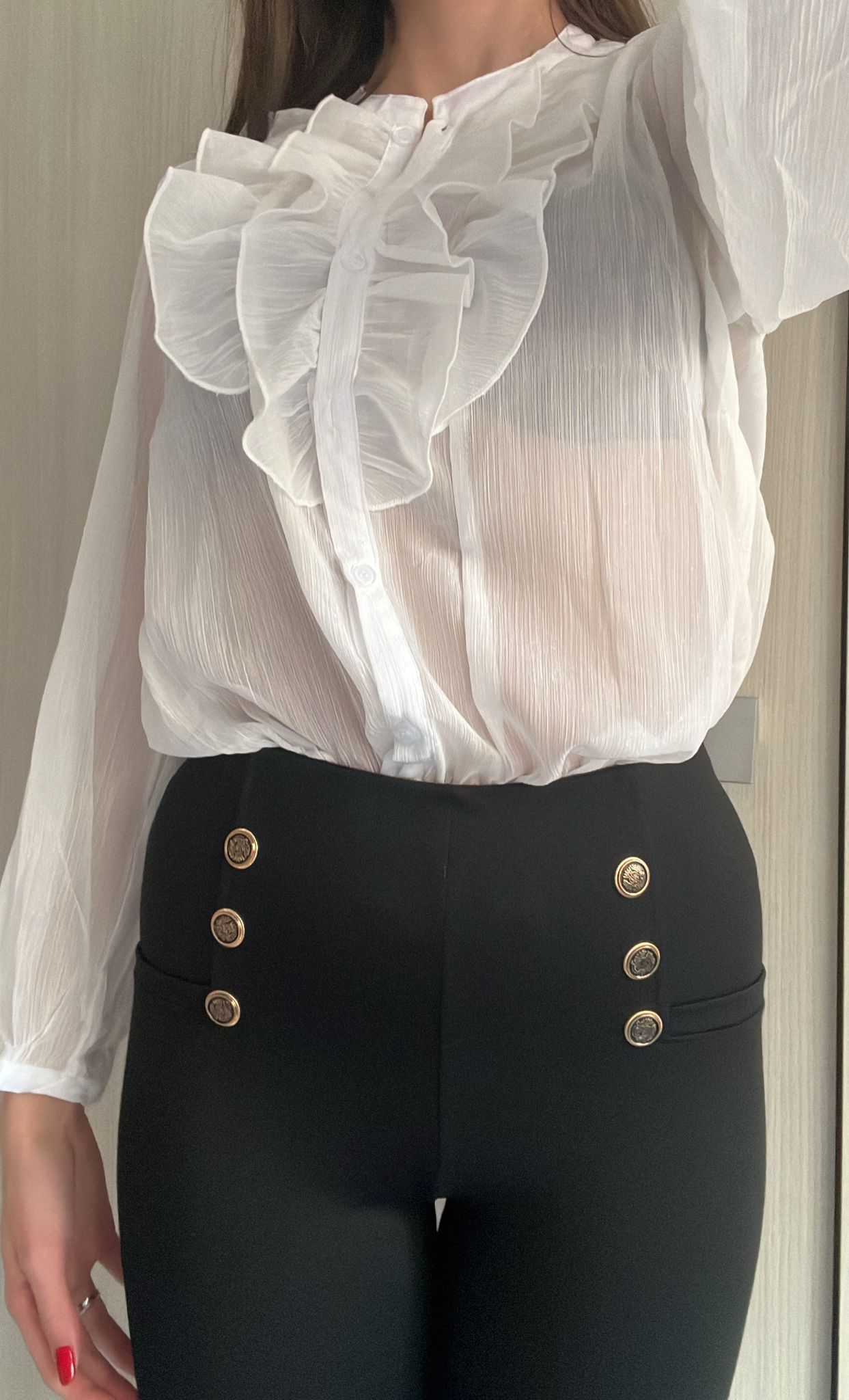 Leggins con bottoni Nero - immagine 4