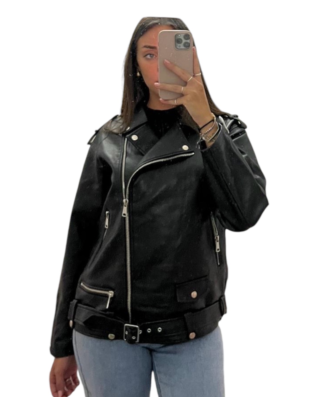Chiodo ecopelle nero