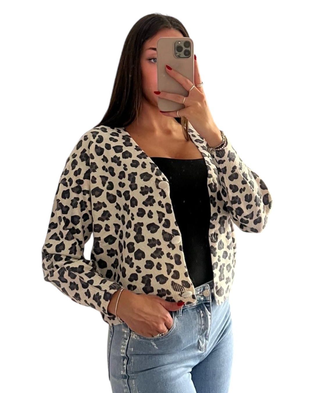 Cardigan donna animalier