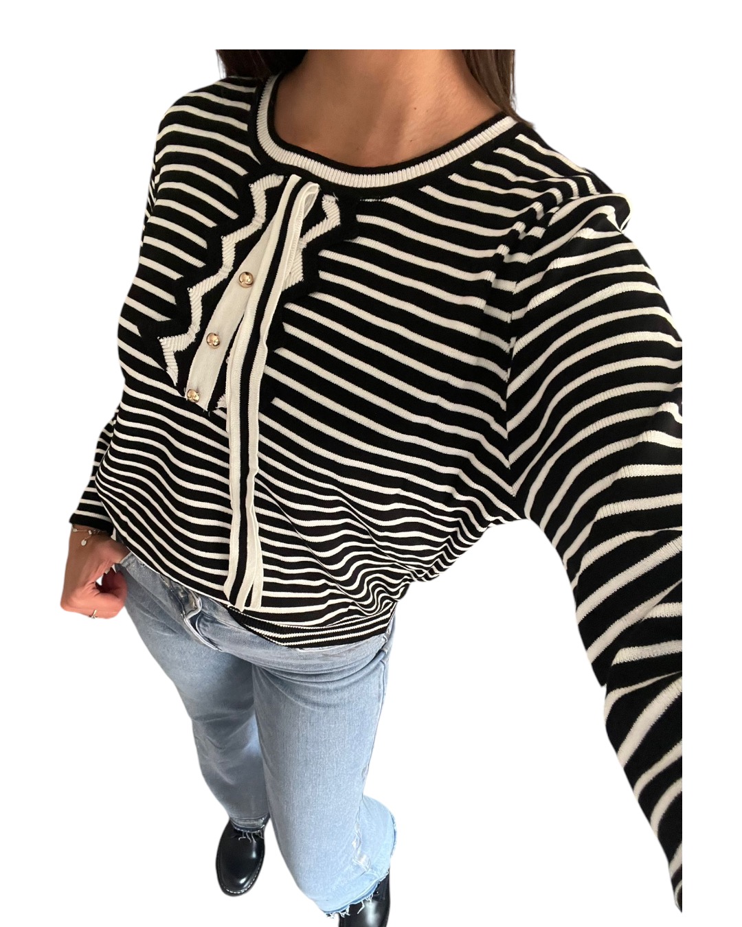 Maglia riga con laccio - immagine 5