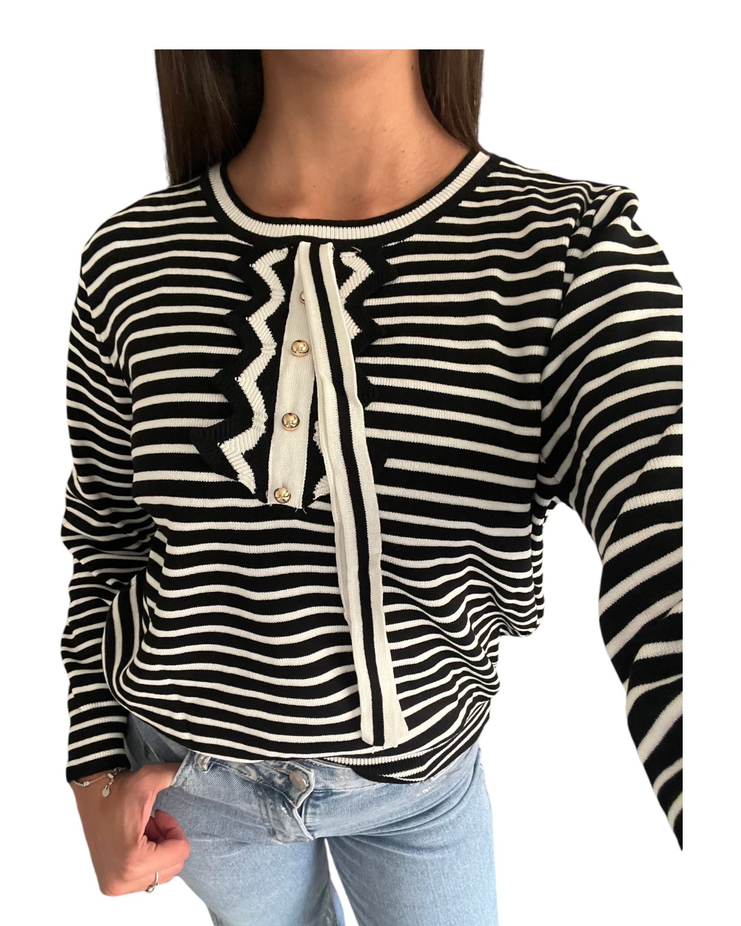 Maglia riga con laccio - immagine 6